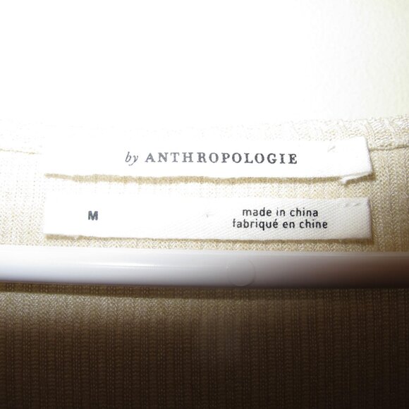 Anthropologie Reegan Seamless Ribbed Cream Long-Sleeve Top - Picture 3 of 5